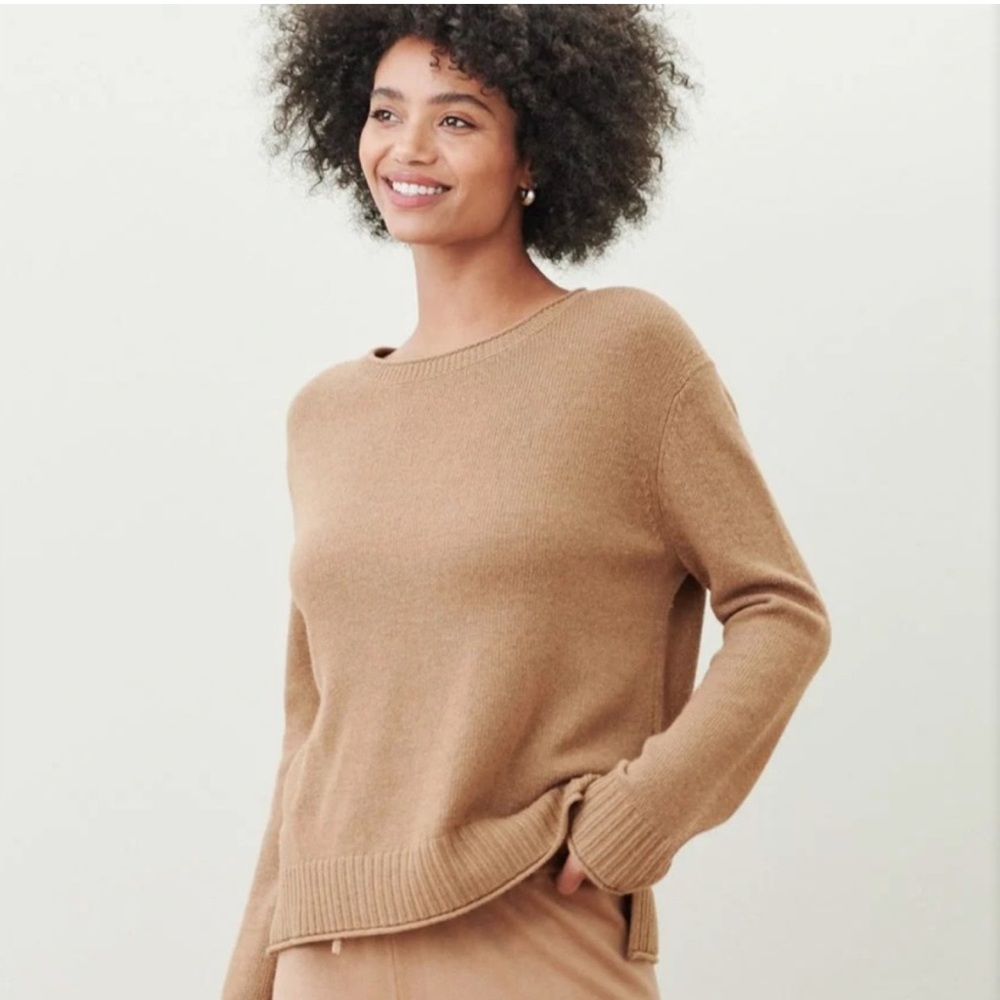 Jenni Kayne Wool Blend Everyday Sweater in Camel, Size M